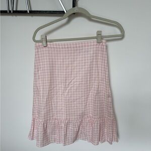 Draper James Pink Checkered Mini Skirt